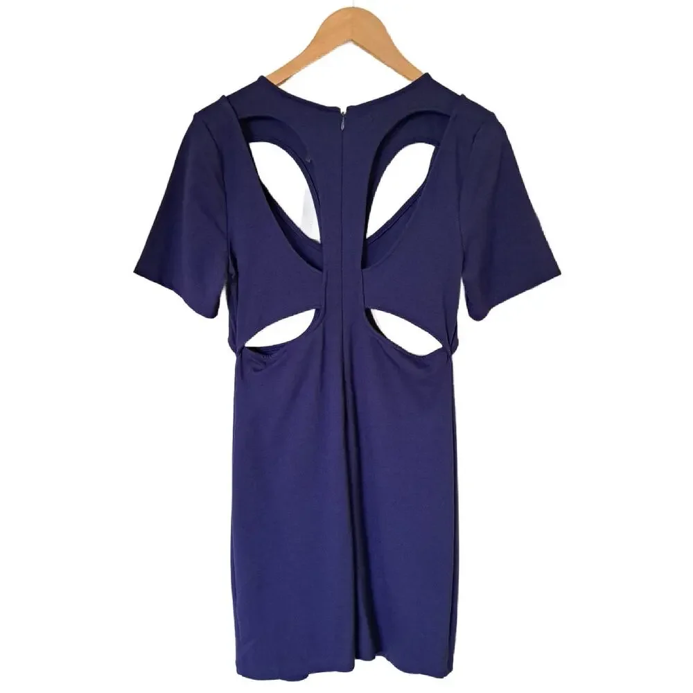 NWT Anthropologie Ponte Cut-Out Mini Dress Size Medium Navy Blue - Picture 10 of 12